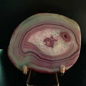 Pink Red Dragon Vein Agate Slice - 11.7oz - 5.25x4.5